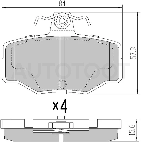 Колодки тормозные (Сзади) Nissan Almera 95-06 / LADA Kalina 13-18 / Nissan Bluebird Sylphy 00-05 / Primera Camino 95-00 / Tino 98-06