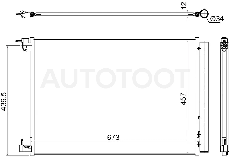 Радиатор кондиционера Mercedes-Benz C-Class 13-21 / E-Class 16-20 / S-Class 13-20 / AMG GT 14