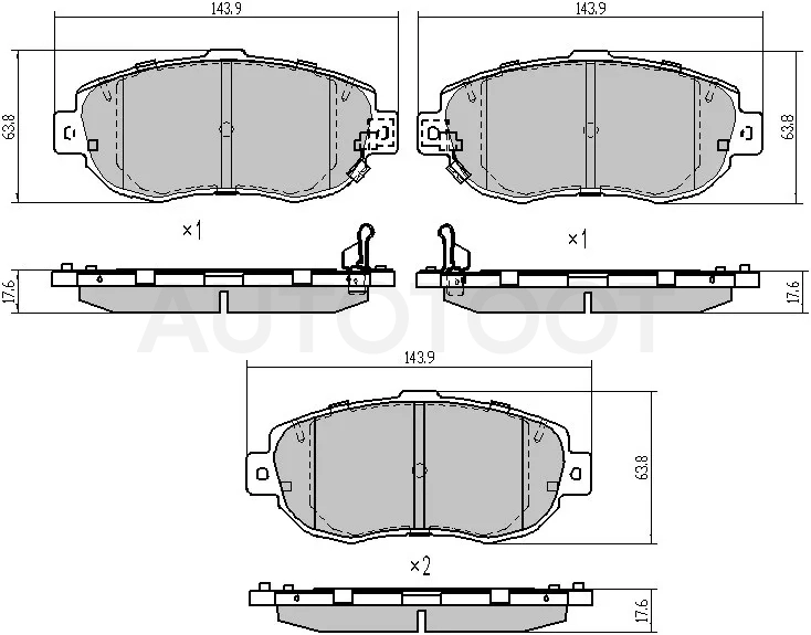 Колодки тормозные (Спереди) Toyota Crown 91-07 / Mark II (X90,X100,X110) 92-04 / Lexus GS 97-04 / IS 98-16 / LS 89-94 / SC 01-10 / Toyota Altezza 98-05 / Aristo 91-04 / Celsior 89-94 / Chaser (X90,X100) 92-01