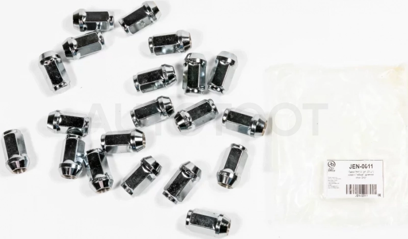 Гайка 14x1.25 (уп, 20 шт) конус с "юбкой",длинная,ключ D=21