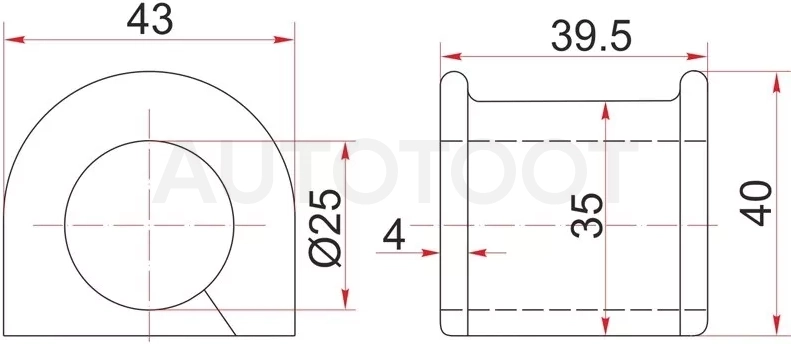 Втулка стабилизатора Toyota Carina ED 89-93 / Celica 89-93 / Corona Exiv 89-93 / Hilux Surf 89-95 (Зад/ 24.50)