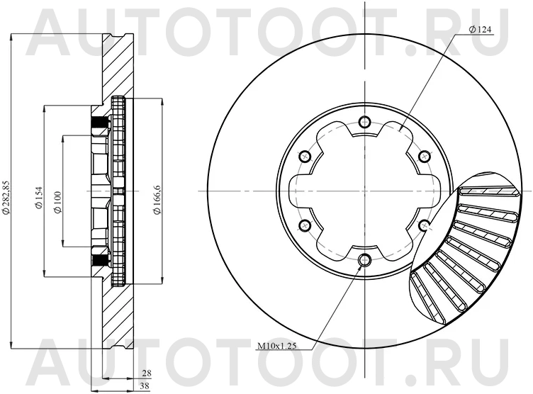 Диск тормозной (Спереди) Nissan Pathfinder 95-04 / Terrano 95-02 - Артикул HSDB0158 - Производитель Hosu - Фото, Отзывы, Цены