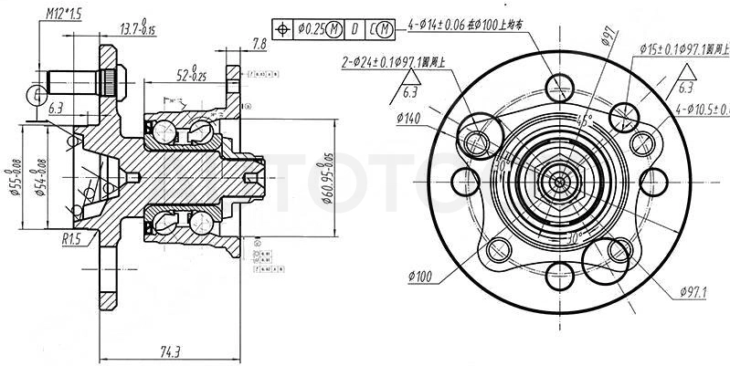 Ступица задняя -ST4241012090 Sat для TOYOTA COROLLA, TOYOTA COROLLA CERES, TOYOTA SPRINTER MARINO