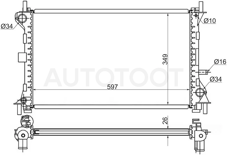 Радиатор Ford Focus 98-04 - Артикул FD0001 - Производитель Sat - Фото, Отзывы, Цены