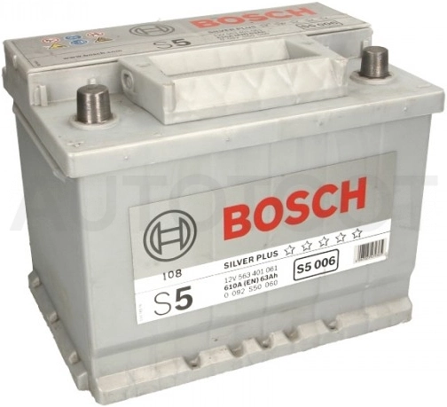 Аккумулятор BOSCH 63Ah 610A прямая полярность(+-)