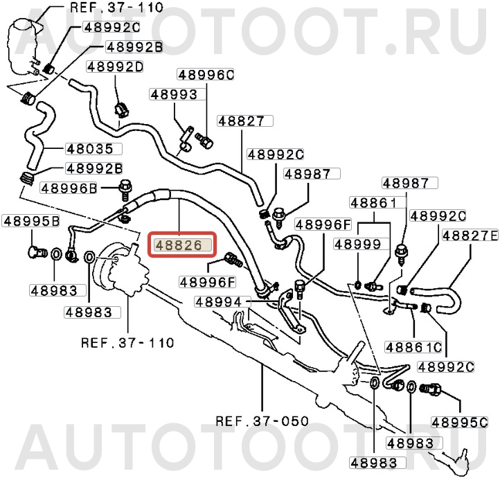Шланг высокого давления ГУР -  для MITSUBISHI LANCER, MITSUBISHI OUTLANDER