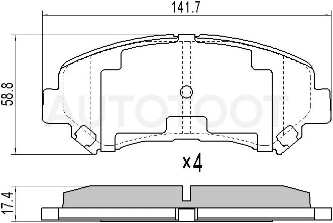 Колодки тормозные (Спереди) Nissan Juke 10-14 / Qashqai 06-13 / X-Trail 07-17 / Dualis 07-14