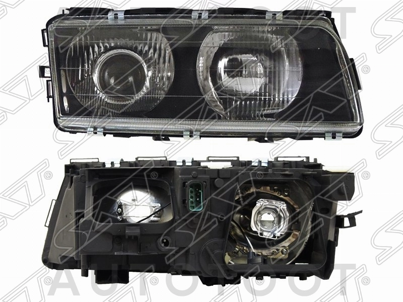 Фара правая (черная) -  для BMW 7SERIES