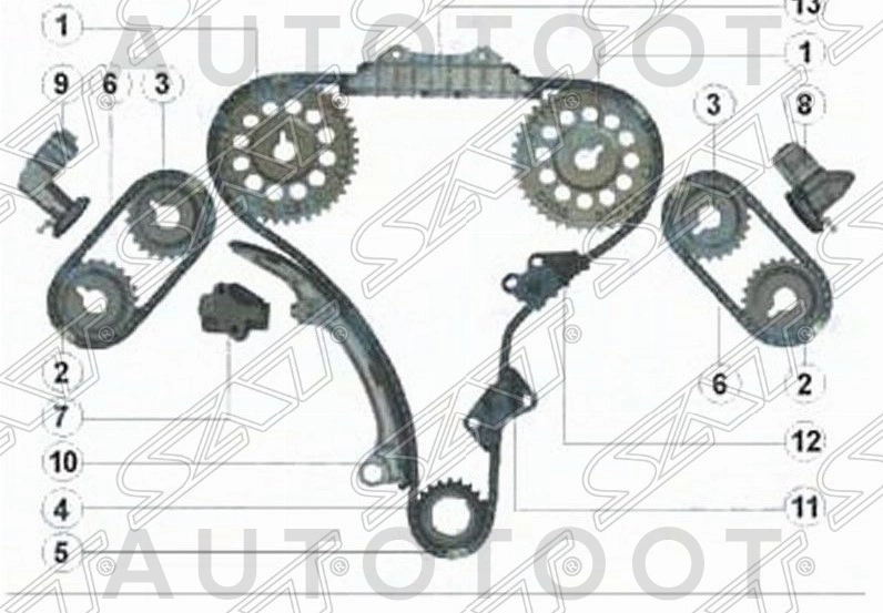 Комплект цепи ГРМ VQ20DE/VQ25DE/VQ30DE -77B0224FK MasterKit для NISSAN MAXIMA, NISSAN ELGRAND, NISSAN BASSARA, NISSAN PATHFINDER, NISSAN PRESAGE
