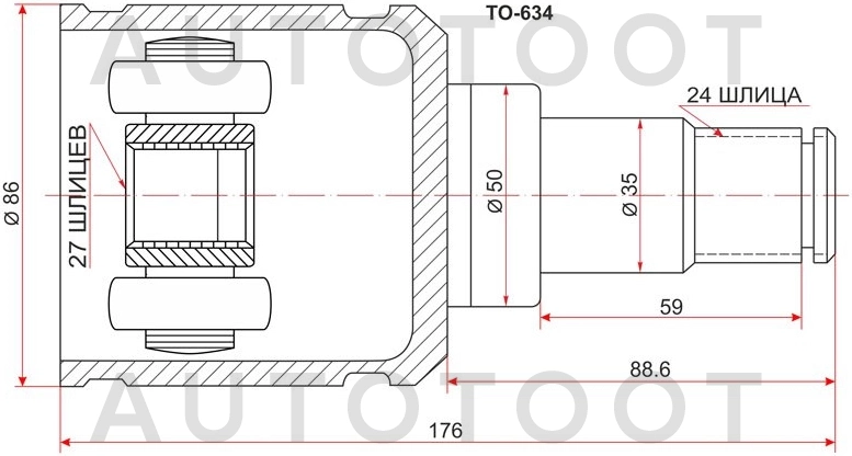Шрус передний внутренний левый 2.0-2.4л -TO634 Sat для TOYOTA CAMRY, TOYOTA ALPHARD, TOYOTA COROLLA, TOYOTA COROLLA VERSO, TOYOTA ESTIMA, TOYOTA IPSUM, TOYOTA KLUGER, LEXUS ES350, TOYOTA PREMIO, TOYOT
