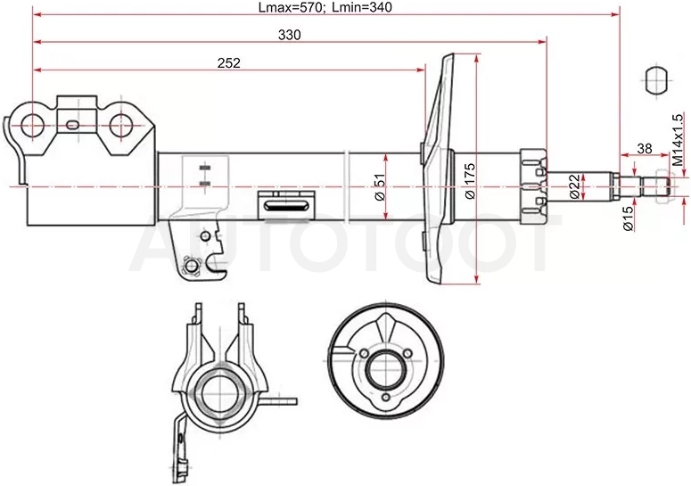 Стойка передняя Toyota Caldina (T240) 02-07 (Слева) - Артикул ST4852080051 - Производитель Sat - Фото, Отзывы, Цены
