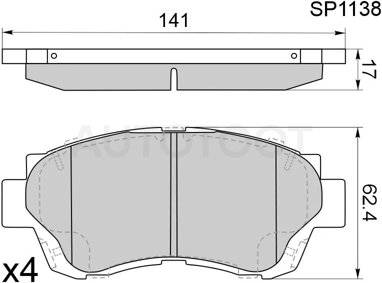 Колодки тормозные (Спереди) Toyota Camry (XV20) 86-02 / Crown 91-07 / Mark II (X90,X100,X110) 92-04 / Lexus GS 93-97 / LS 89-00 / Toyota Altezza 98-05 / Aristo 91-97 / Brevis 01-07 / Camry 96-01