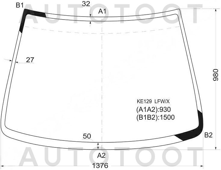 Стекло лобовое в клей -  для TOYOTA COROLLA SPACIO
