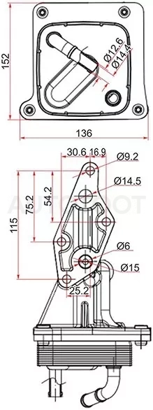 Радиатор масляный NISSAN TEANA /MURANO 08-/NISSAN X-TRAIL T31 07-14