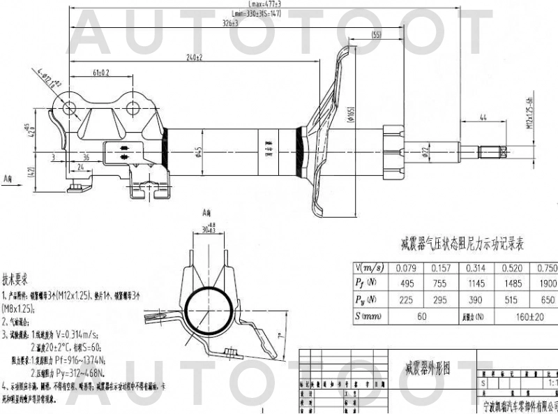 Амортизатор передний правый -  для NISSAN SUNNY, NISSAN ALMERA, NISSAN BLUEBIRD SYLPHY, NISSAN ALMERA CLASSIC, NISSAN AD, NISSAN WINGROAD, NISSAN PRIMERA