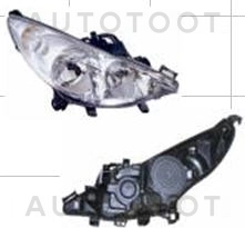 Фара правая (с электрокорректором, без противотуманки) -5501141RLDEM Depo для PEUGEOT 207