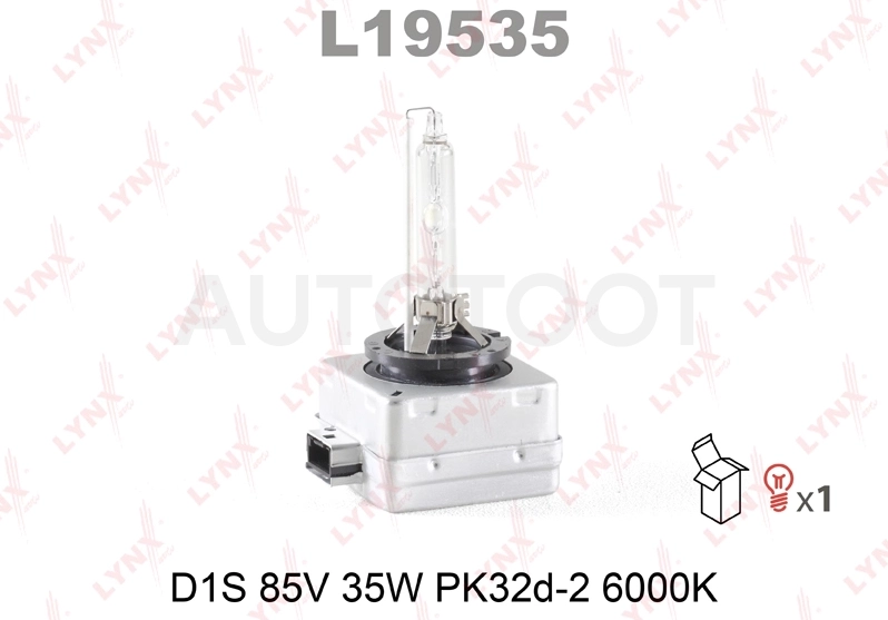 Лампа D1S LYNXauto 85V 35W PK32d-2, 6000K