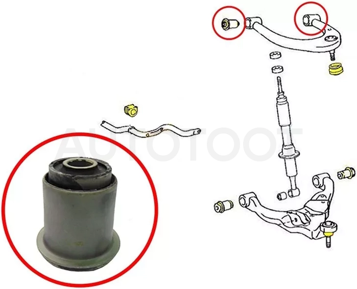 Сайлентблок рычага Toyota Hilux Pick Up 17- / Land Cruiser Prado 02-20 - Артикул ST4863260020 - Производитель Sat - Фото, Отзывы, Цены