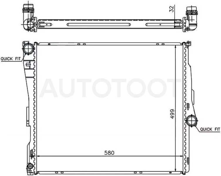 Радиатор BMW X3 03-10 - Артикул BW001104 - Производитель Sat - Фото, Отзывы, Цены