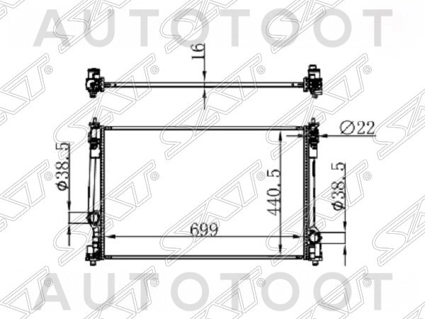 Радиатор охлаждения  2.0 / 2.5 / 3.5 -TY0003ASV70 Sat для TOYOTA CAMRY, TOYOTA RAV4