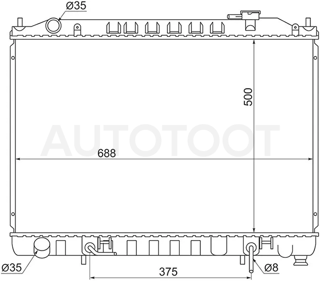 Радиатор Nissan Terrano 95-02 / Elgrand 97-10 - Артикул NS0011E50 - Производитель Sat - Фото, Отзывы, Цены
