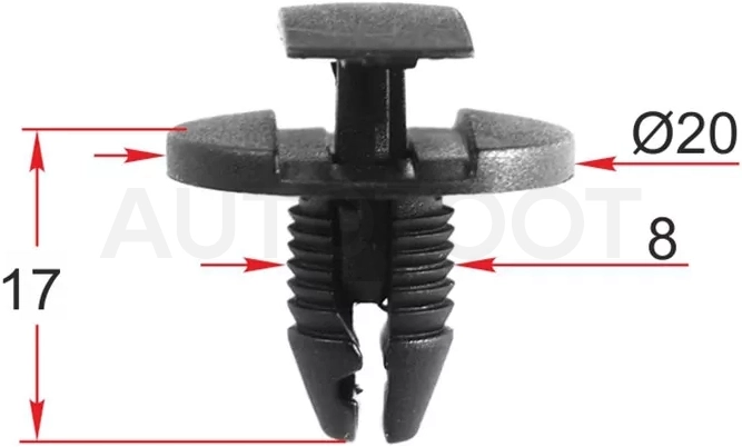 Клипса крепежная PEUGEOT/CITROEN/RENAULT (Продажа по 10шт)