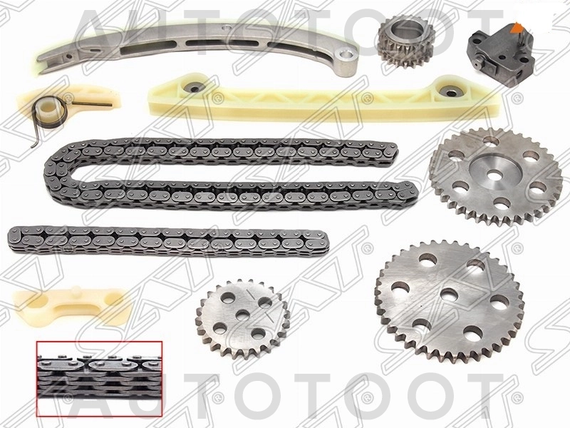 Комплект цепи ГРМ MAZDA L3 2, 3 (L=138) -TKMA149 Sat для FORD MAVERICK, FORD MONDEO, MAZDA 6 (ATENZA), MAZDA TRIBUTE, MAZDA 3 (AXELA), MAZDA 5 (PREMACY)