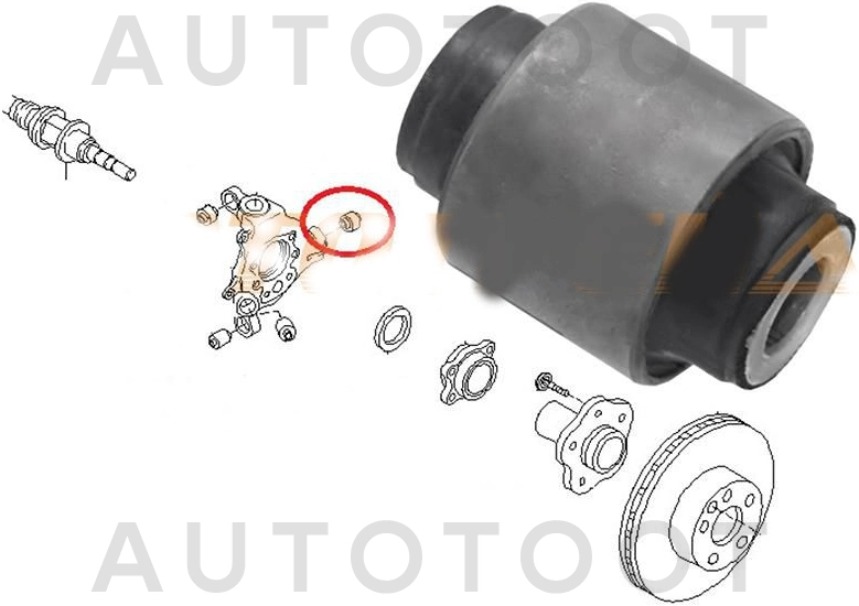 Сайлентблок задней цапфы задний -JRR0308 Just Drive для NISSAN TEANA, NISSAN SKYLINE