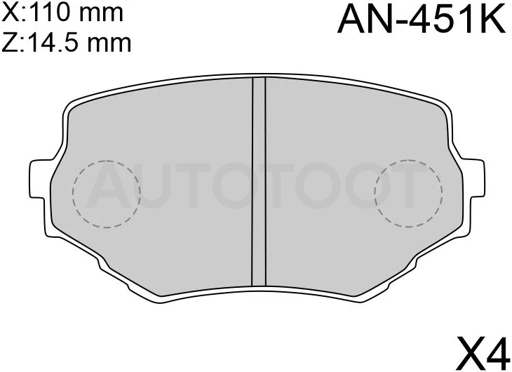 Колодки тормозные (Спереди) Suzuki Escudo 94-05 / Grand Vitara 97-08 / Mazda Proceed Levante 96-99 / Suzuki Grand Vitara XL-7 01-06 / Vitara 88-99