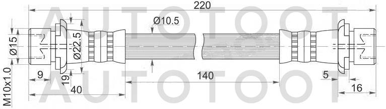 Шланг тормозной задний -ST9094702874 Sat для TOYOTA IPSUM, TOYOTA NADIA, TOYOTA PICNIC