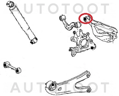 Сайлентблок заднего нижнего поперечного рычага внутренний -TAB370 Febest для TOYOTA HIGHLANDER, LEXUS RX270, LEXUS RX350, LEXUS RX450H