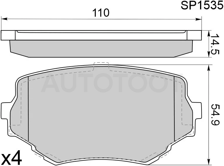 Колодки тормозные (Спереди) Suzuki Escudo 94-05 / Grand Vitara 97-08 / Mazda Proceed Levante 96-99 / Suzuki Grand Vitara XL-7 01-06 / Vitara 88-99
