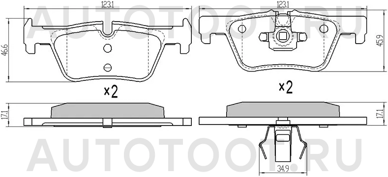Колодки тормозные задние -ST34216850569 Sat для BMW 1SERIES, BMW 3SERIES, BMW X3