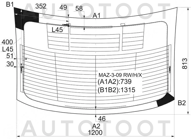 Стекло заднее (крышка багажника) с обогревом -  для MAZDA 3 (AXELA)