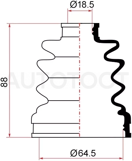 Пыльник ШРУСа наружный TOYOTA DUET M100A/M101A/M110A/M111A 98-04 - Артикул 68414 - Производитель Maruichi - Фото, Отзывы, Цены