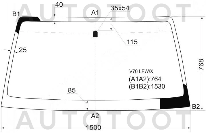 Стекло лобовое в клей -  для MITSUBISHI PAJERO