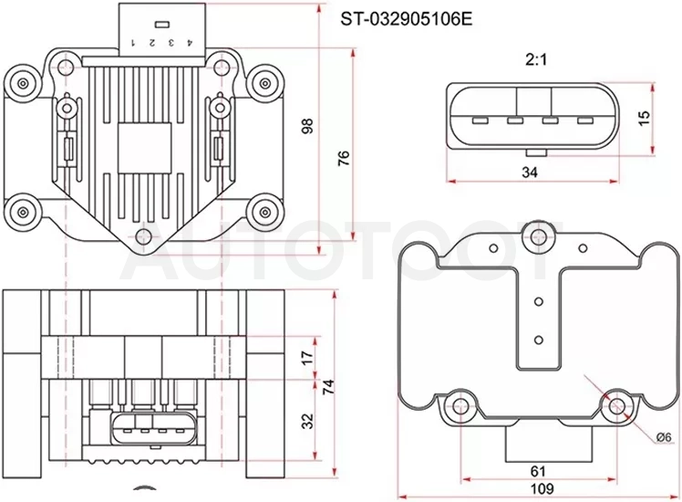 Катушка зажигания VAG A2/A3/A4/FABIA/OCTAVIA/SUPPERB/CADDY/GOLF/JETTA/PASSAT/POLO/TOURAN (модуль)