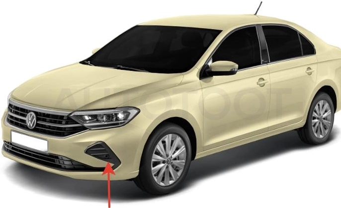Заглушка переднего бампера левая под сонар -OEM1522L O.E.M. для VOLKSWAGEN POLO