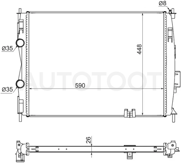 Радиатор Nissan Qashqai 06-13 / Qashqai+2 08-14 - Артикул SGNS00131 - Производитель Sat - Фото, Отзывы, Цены