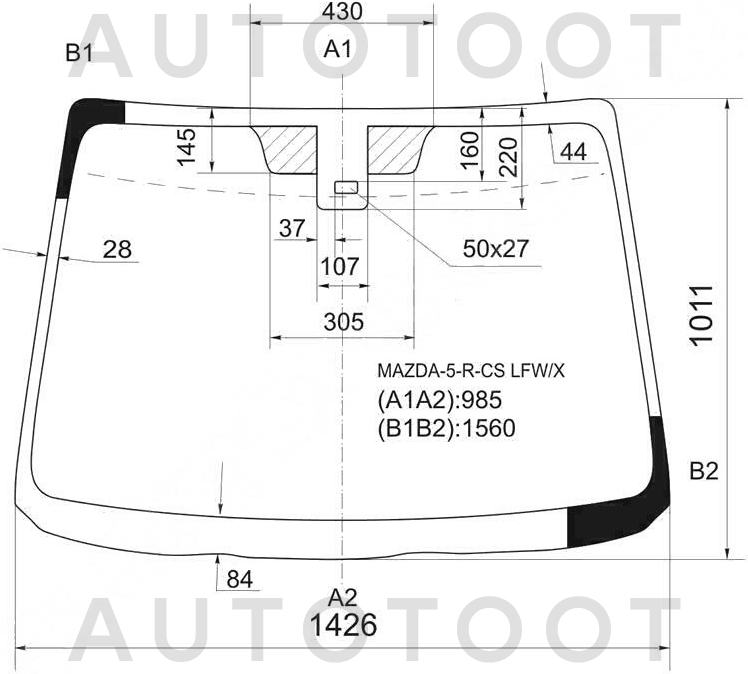Стекло лобовое в клей -  для MAZDA 5 (PREMACY)