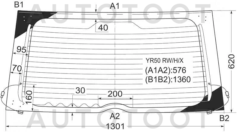 Стекло заднее (крышка багажника) с обогревом -  для TOYOTA NOAH