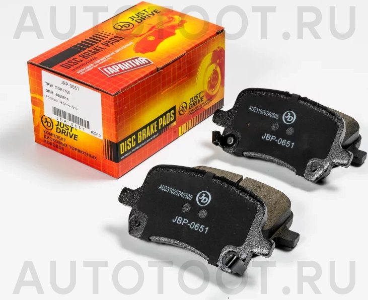 Колодки тормозные дисковые передние GDB1755 - Артикул JBP0651 - Производитель Just Drive - Фото, Отзывы, Цены