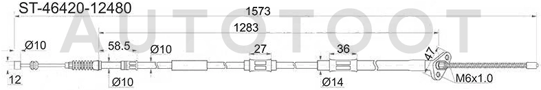 Трос ручника правый 4WD -ST4642012480 Sat для TOYOTA COROLLA, TOYOTA COROLLA SPACIO, TOYOTA SPRINTER