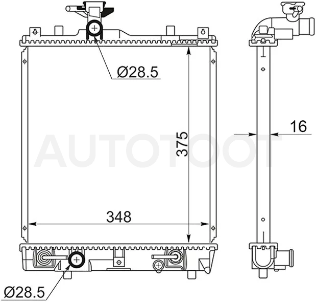 Радиатор Chevrolet Cruze 01-08 / Nissan Roox 09-13 - Артикул SK00031 - Производитель Sat - Фото, Отзывы, Цены