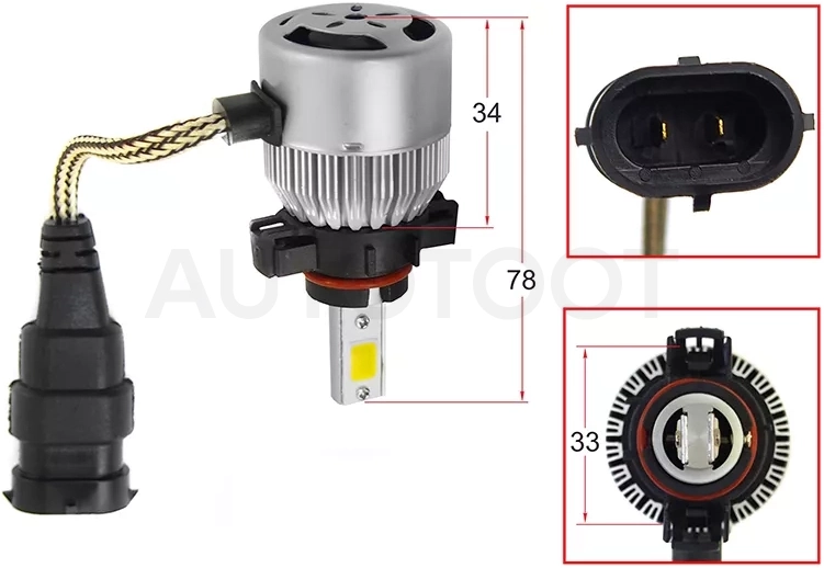 Лампа (H16/ LED/ Комплект/ 36W 3800LM (евро цоколь))