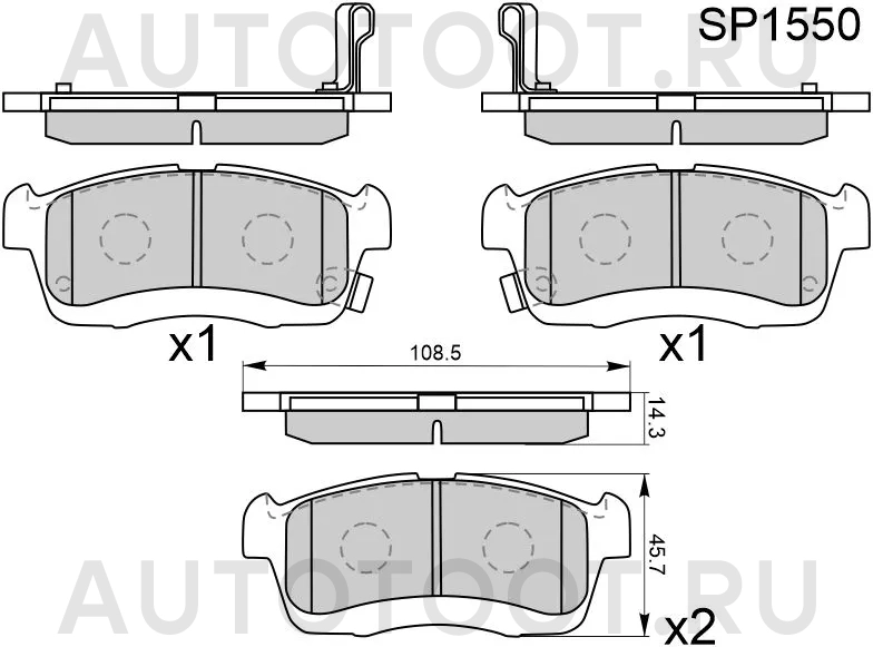 Колодки тормозные (Спереди) Chevrolet Cruze 01-08 / Suzuki Solio 05-20 - Артикул SP1550 - Производитель Sangsin - Фото, Отзывы, Цены