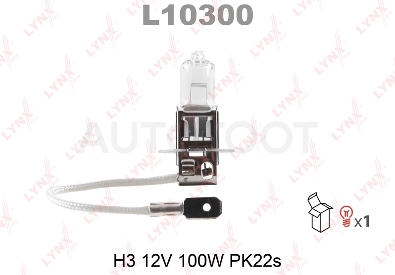 Лампа H3 12V 100W Pk22s LYNXauto