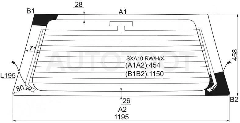 Стекло заднее (крышка багажника) с обогревом