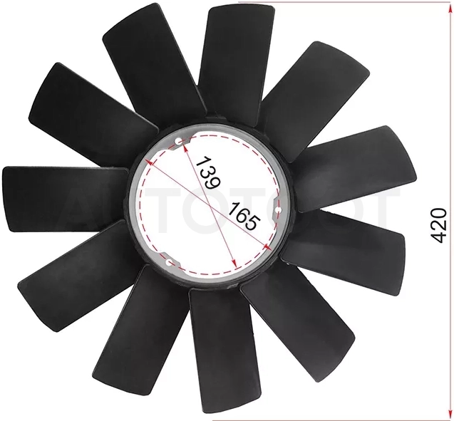 Крыльчатка BMW E36/E46/E34/E39/E32/E38/E53 - Артикул ST11521712058 - Производитель Sat - Фото, Отзывы, Цены