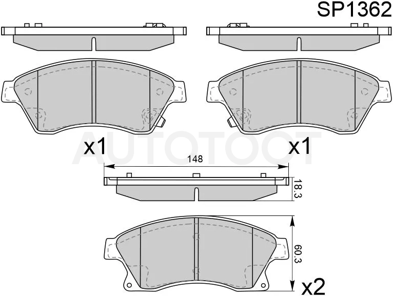 Колодки тормозные (Спереди) Chevrolet Aveo 02- / Cruze 09-15 / Opel Astra 09-15 / Zafira 11-16